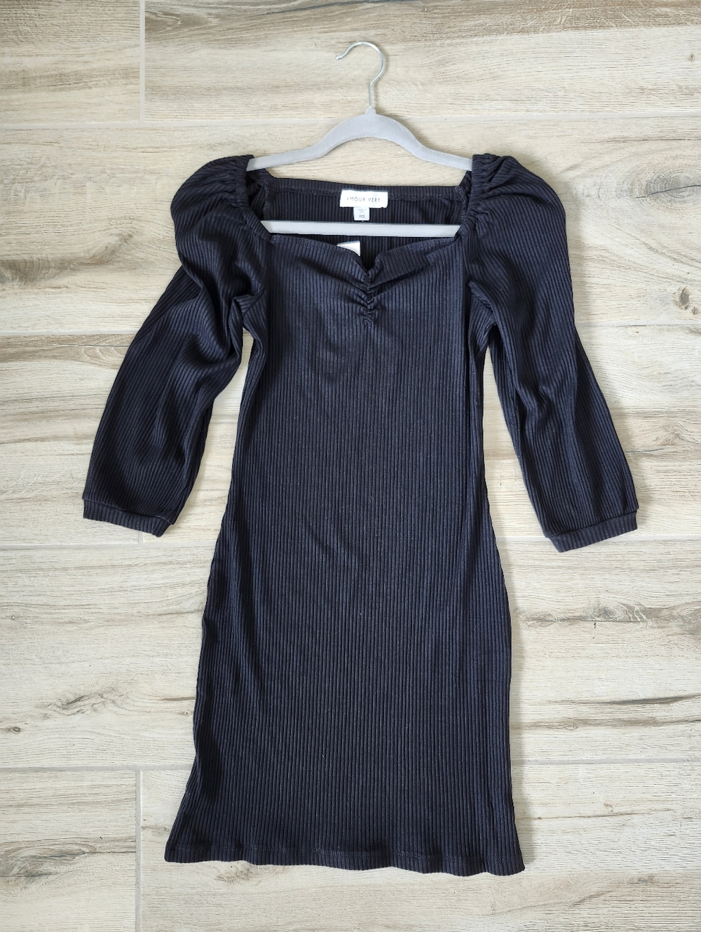 Amour Vert Ingrid Paris Rib Dress Black Size XXS